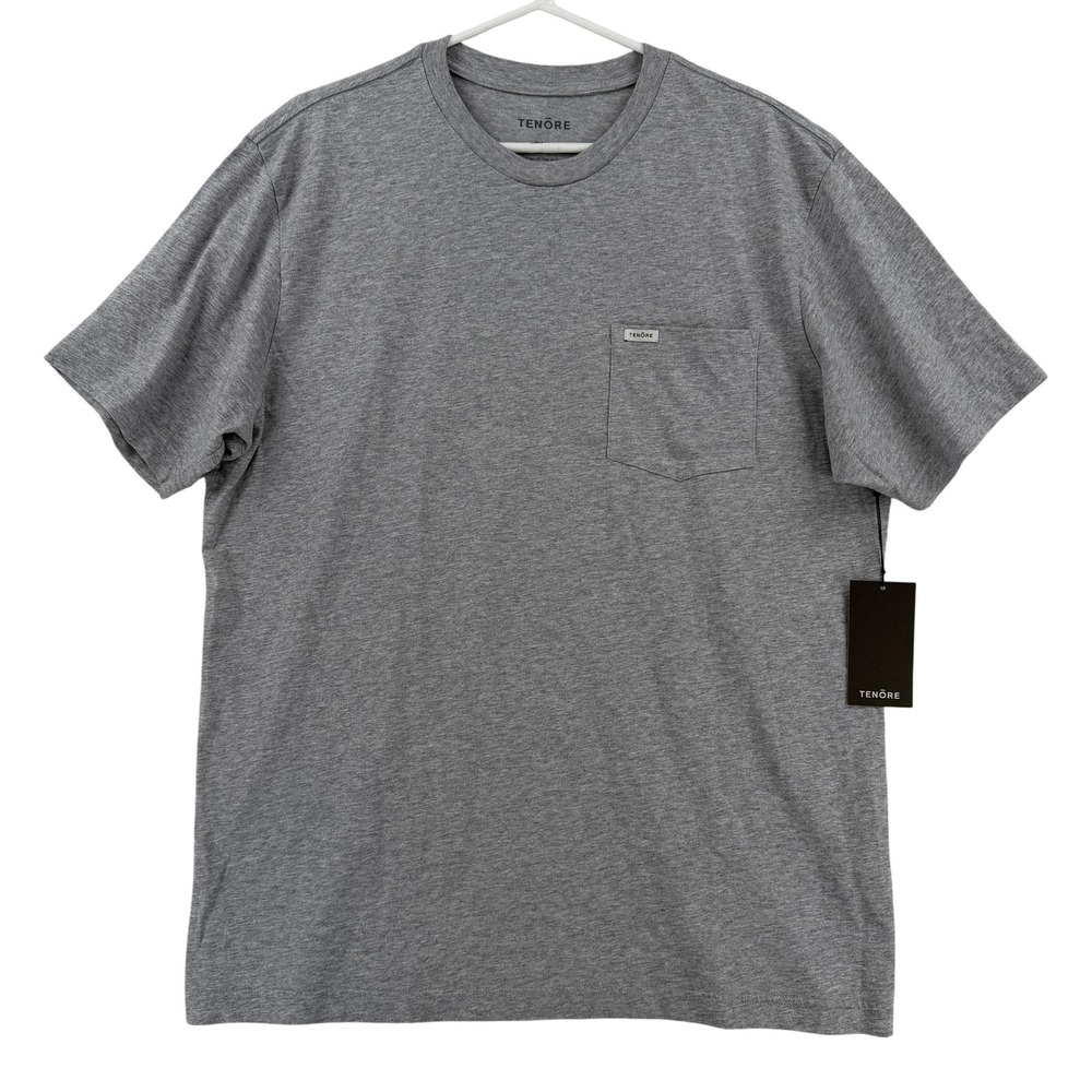 Tenore Shirt Mens XL Gray Basic Pocket Logo Crew Neck Tee T-Shirt NWT